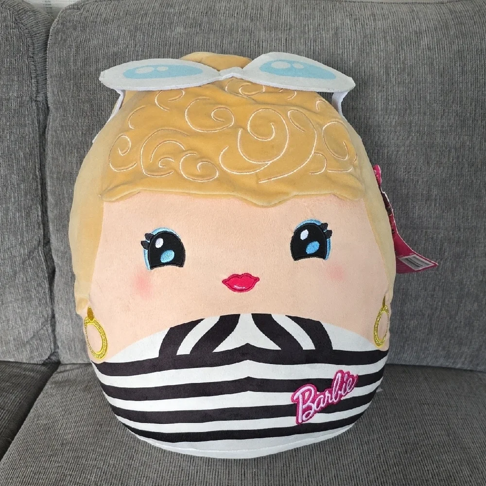 Barbie Cuutopia 14 Inch Plush Doll, NWT, Wearing Black And White‎ Swimsuit.